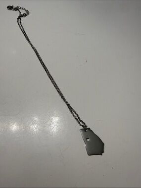 GA State Pendant Necklace in Silver
